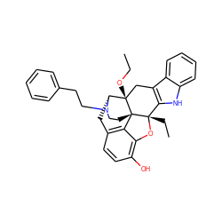 CCO[C@@]12Cc3c([nH]c4ccccc34)[C@]3(CC)Oc4c(O)ccc5c4[C@]13CCN(CCc1ccccc1)[C@@H]2C5 ZINC000027619145