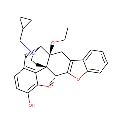 CCO[C@@]12Cc3c(oc4ccccc34)[C@@H]3Oc4c(O)ccc5c4[C@@]31CCN(CC1CC1)[C@@H]2C5 ZINC000013492434