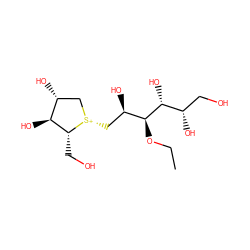 CCO[C@@H]([C@H](O)C[S@@+]1C[C@@H](O)[C@H](O)[C@H]1CO)[C@H](O)[C@@H](O)CO ZINC000653693898