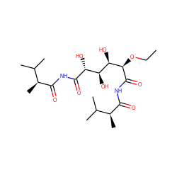 CCO[C@@H](C(=O)NC(=O)[C@@H](C)C(C)C)[C@H](O)[C@@H](O)[C@@H](O)C(=O)NC(=O)[C@@H](C)C(C)C ZINC000028465290