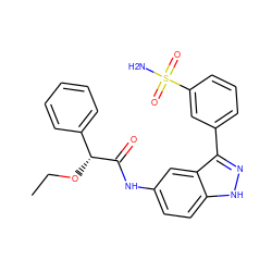 CCO[C@@H](C(=O)Nc1ccc2[nH]nc(-c3cccc(S(N)(=O)=O)c3)c2c1)c1ccccc1 ZINC000166437409