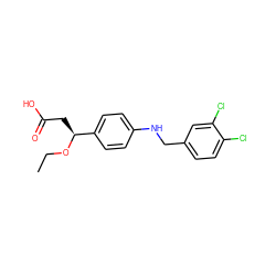 CCO[C@@H](CC(=O)O)c1ccc(NCc2ccc(Cl)c(Cl)c2)cc1 ZINC000116389844