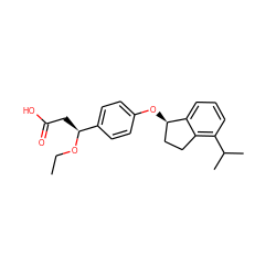 CCO[C@@H](CC(=O)O)c1ccc(O[C@@H]2CCc3c(C(C)C)cccc32)cc1 ZINC000473097940