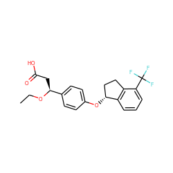 CCO[C@@H](CC(=O)O)c1ccc(O[C@@H]2CCc3c2cccc3C(F)(F)F)cc1 ZINC000116389652