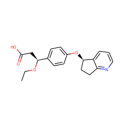 CCO[C@@H](CC(=O)O)c1ccc(O[C@@H]2CCc3ncccc32)cc1 ZINC000473107416