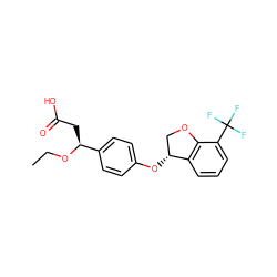 CCO[C@@H](CC(=O)O)c1ccc(O[C@@H]2COc3c2cccc3C(F)(F)F)cc1 ZINC000116390178