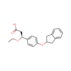 CCO[C@@H](CC(=O)O)c1ccc(OC2Cc3ccccc3C2)cc1 ZINC000116391596