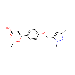 CCO[C@@H](CC(=O)O)c1ccc(OCc2cc(C)nn2C)cc1 ZINC000473110336