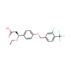 CCO[C@@H](CC(=O)O)c1ccc(OCc2ccc(C(F)(F)F)c(F)c2)cc1 ZINC000473108268