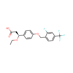 CCO[C@@H](CC(=O)O)c1ccc(OCc2ccc(C(F)(F)F)cc2F)cc1 ZINC000473107092