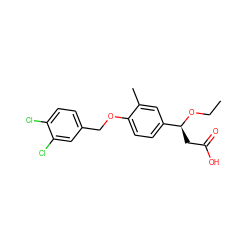 CCO[C@@H](CC(=O)O)c1ccc(OCc2ccc(Cl)c(Cl)c2)c(C)c1 ZINC000116390637