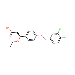 CCO[C@@H](CC(=O)O)c1ccc(OCc2ccc(Cl)c(Cl)c2)cc1 ZINC000116390108