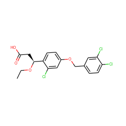 CCO[C@@H](CC(=O)O)c1ccc(OCc2ccc(Cl)c(Cl)c2)cc1Cl ZINC000116390981