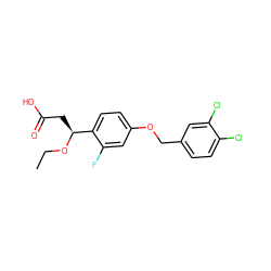 CCO[C@@H](CC(=O)O)c1ccc(OCc2ccc(Cl)c(Cl)c2)cc1F ZINC000116389916