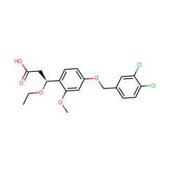 CCO[C@@H](CC(=O)O)c1ccc(OCc2ccc(Cl)c(Cl)c2)cc1OC ZINC000116388987