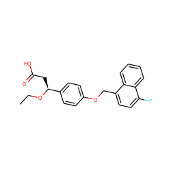 CCO[C@@H](CC(=O)O)c1ccc(OCc2ccc(F)c3ccccc23)cc1 ZINC000116390916