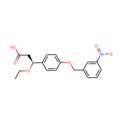 CCO[C@@H](CC(=O)O)c1ccc(OCc2cccc([N+](=O)[O-])c2)cc1 ZINC000116390356