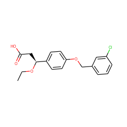 CCO[C@@H](CC(=O)O)c1ccc(OCc2cccc(Cl)c2)cc1 ZINC000473109505