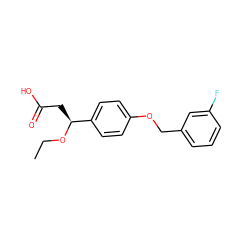 CCO[C@@H](CC(=O)O)c1ccc(OCc2cccc(F)c2)cc1 ZINC000473109161