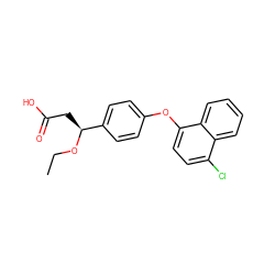 CCO[C@@H](CC(=O)O)c1ccc(Oc2ccc(Cl)c3ccccc23)cc1 ZINC000473109484