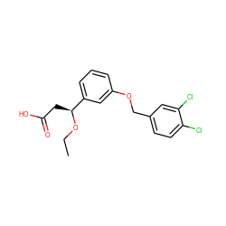 CCO[C@@H](CC(=O)O)c1cccc(OCc2ccc(Cl)c(Cl)c2)c1 ZINC000473107452