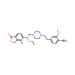 CCO[C@@H](CN1CCN(CCc2ccc(C#N)c(OC)c2)CC1)c1ccc2c(c1C)COC2=O ZINC000113520048