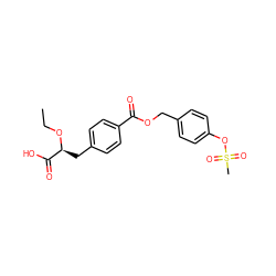 CCO[C@@H](Cc1ccc(C(=O)OCc2ccc(OS(C)(=O)=O)cc2)cc1)C(=O)O ZINC000114959050