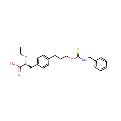 CCO[C@@H](Cc1ccc(CCCOC(=S)NCc2ccccc2)cc1)C(=O)O ZINC000028822030