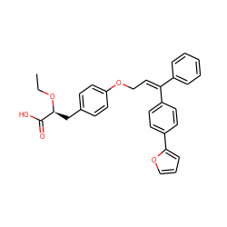 CCO[C@@H](Cc1ccc(OC/C=C(/c2ccccc2)c2ccc(-c3ccco3)cc2)cc1)C(=O)O ZINC000012358217