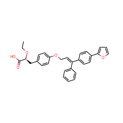 CCO[C@@H](Cc1ccc(OC/C=C(\c2ccccc2)c2ccc(-c3ccco3)cc2)cc1)C(=O)O ZINC000012358216