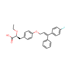 CCO[C@@H](Cc1ccc(OC/C=C(\c2ccccc2)c2ccc(F)cc2)cc1)C(=O)O ZINC000012358210