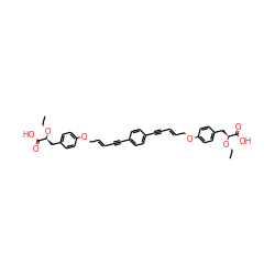 CCO[C@@H](Cc1ccc(OC/C=C/C#Cc2ccc(C#C/C=C/COc3ccc(C[C@H](OCC)C(=O)O)cc3)cc2)cc1)C(=O)O ZINC000003926352