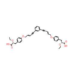 CCO[C@@H](Cc1ccc(OC/C=C/C#Cc2cccc(C#C/C=C/COc3ccc(C[C@H](OCC)C(=O)O)cc3)c2)cc1)C(=O)O ZINC000003926355