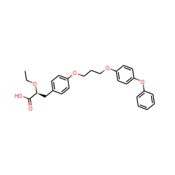 CCO[C@@H](Cc1ccc(OCCCOc2ccc(Oc3ccccc3)cc2)cc1)C(=O)O ZINC000028345549