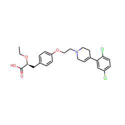 CCO[C@@H](Cc1ccc(OCCN2CC=C(c3cc(Cl)ccc3Cl)CC2)cc1)C(=O)O ZINC000045506156