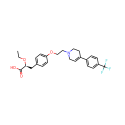 CCO[C@@H](Cc1ccc(OCCN2CC=C(c3ccc(C(F)(F)F)cc3)CC2)cc1)C(=O)O ZINC000040918939