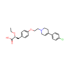 CCO[C@@H](Cc1ccc(OCCN2CC=C(c3ccc(Cl)cc3)CC2)cc1)C(=O)O ZINC000040404981