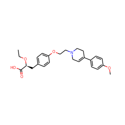 CCO[C@@H](Cc1ccc(OCCN2CC=C(c3ccc(OC)cc3)CC2)cc1)C(=O)O ZINC000040422939