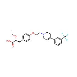 CCO[C@@H](Cc1ccc(OCCN2CC=C(c3cccc(C(F)(F)F)c3)CC2)cc1)C(=O)O ZINC000040918202