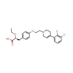 CCO[C@@H](Cc1ccc(OCCN2CC=C(c3cccc(Cl)c3Cl)CC2)cc1)C(=O)O ZINC000042891775