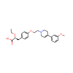 CCO[C@@H](Cc1ccc(OCCN2CC=C(c3cccc(OC)c3)CC2)cc1)C(=O)O ZINC000045497719