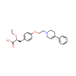 CCO[C@@H](Cc1ccc(OCCN2CC=C(c3ccccc3)CC2)cc1)C(=O)O ZINC000040917106