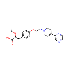 CCO[C@@H](Cc1ccc(OCCN2CC=C(c3cnccn3)CC2)cc1)C(=O)O ZINC000045498796