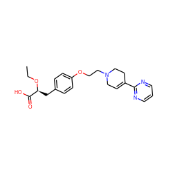 CCO[C@@H](Cc1ccc(OCCN2CC=C(c3ncccn3)CC2)cc1)C(=O)O ZINC000040422120