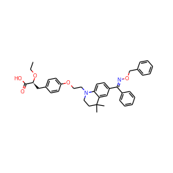 CCO[C@@H](Cc1ccc(OCCN2CCC(C)(C)c3cc(/C(=N/OCc4ccccc4)c4ccccc4)ccc32)cc1)C(=O)O ZINC000043065700