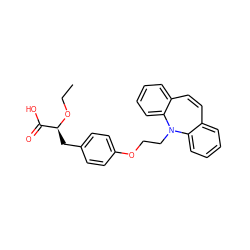 CCO[C@@H](Cc1ccc(OCCN2c3ccccc3C=Cc3ccccc32)cc1)C(=O)O ZINC000012358191