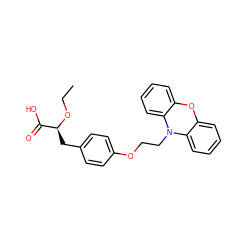 CCO[C@@H](Cc1ccc(OCCN2c3ccccc3Oc3ccccc32)cc1)C(=O)O ZINC000001481830