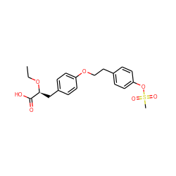 CCO[C@@H](Cc1ccc(OCCc2ccc(OS(C)(=O)=O)cc2)cc1)C(=O)O ZINC000001550769