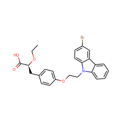 CCO[C@@H](Cc1ccc(OCCn2c3ccccc3c3cc(Br)ccc32)cc1)C(=O)O ZINC000012358195