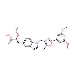 CCO[C@@H](Cc1ccc2c(ccn2Cc2nc(-c3cc(OC)cc(OC)c3)oc2C)c1)C(=O)O ZINC000003942731